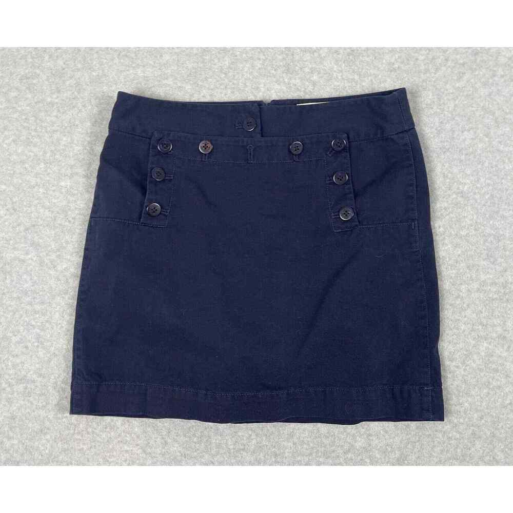 J Crew Chino Skirt Womens 2 Weathered & Broken In Navy Blue‎ Twill